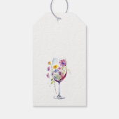 Minimale Waterverf Floral Wijnglas Wedding Cadeaulabel (Achterkant)