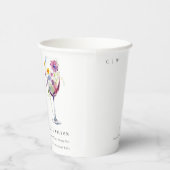 Minimale Waterverf Floral Wijnglas Wedding Papieren Bekers (Rechts)