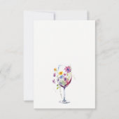 Minimale Waterverf Floral Wijnglas Wedding RSVP Kaartje (Achterkant)