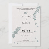 Minimale Waterverf Foliage Custom Wedding Guest Kaart (Voorkant)
