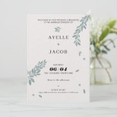 Minimale Waterverf Foliage Custom Wedding Guest Kaart (Staand voorkant)