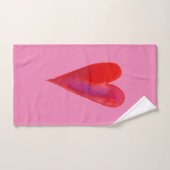 Minimale waterverf hart bad handdoek (Handdoek)