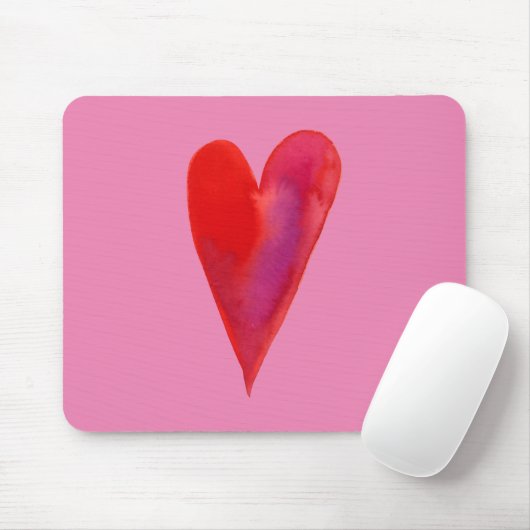 Minimale waterverf hart muismat (Met muis)