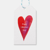 Minimale waterverf hart valentijn cadeaulabel (Voorkant)