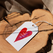 Minimale waterverf hart valentijn cadeaulabel