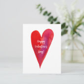 Minimale waterverf hartslag valentijn feestdagenkaart (Staand voorkant)