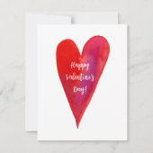 Minimale waterverf hartslag valentijn feestdagenkaart (Voorkant)
