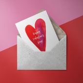 Minimale waterverf hartslag valentijn feestdagenkaart