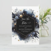 Minimale Waterverf hemelse bruiloft Save The Date (Staand voorkant)