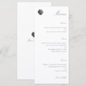 Minimale Waterverf Houtskool Schelp Trouwmenu Menu (Voorkant / Achterkant)