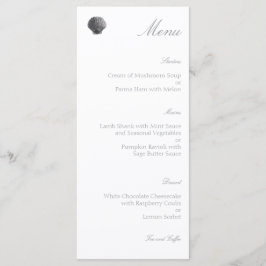 Minimale Waterverf Houtskool Schelp Trouwmenu Menu