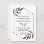 Minimale Waterverf Ink Foliage Diamond Weddenschap Kaart (Voorkant)