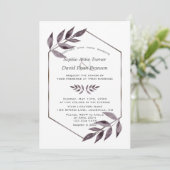 Minimale Waterverf Ink Foliage Diamond Weddenschap Kaart (Staand voorkant)