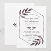 Minimale Waterverf Ink Foliage Diamond Weddenschap Kaart (Voorkant / Achterkant)