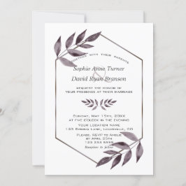 Minimale Waterverf Ink Foliage Diamond Weddenschap Kaart