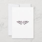 Minimale Waterverf Ink Foliage Diamond Weddenschap RSVP Kaartje (Achterkant)