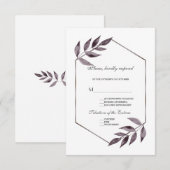 Minimale Waterverf Ink Foliage Diamond Weddenschap RSVP Kaartje (Voorkant / Achterkant)