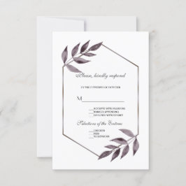 Minimale Waterverf Ink Foliage Diamond Weddenschap RSVP Kaartje