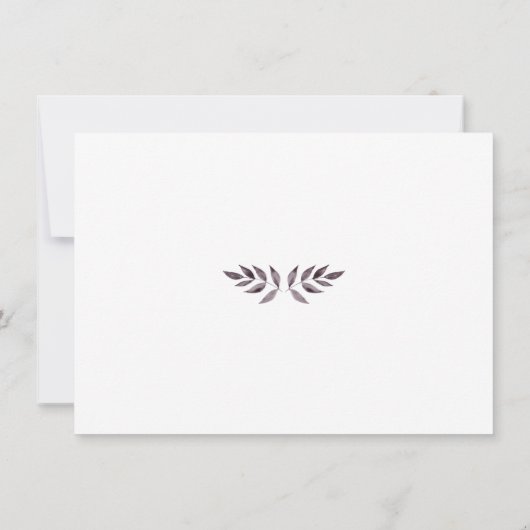 Minimale Waterverf Ink Foliage Diamond Weddenschap Save The Date (Achterkant)