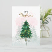 Minimale waterverf kerstkaart kaart (Staand voorkant)
