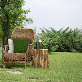 Minimale waterverf kussen met groene worp