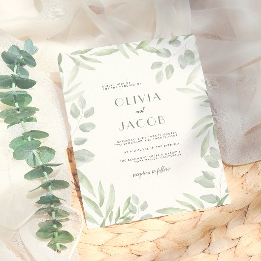 Minimale Waterverf laat groen huwelijk over Briefkaart