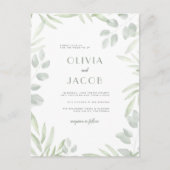 Minimale Waterverf laat groen huwelijk over Briefkaart (Voorkant)