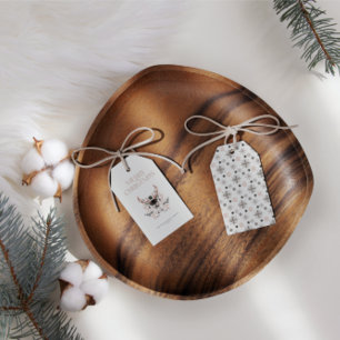 Minimale Waterverf Labels met prettige kerstcadeau Cadeaulabel