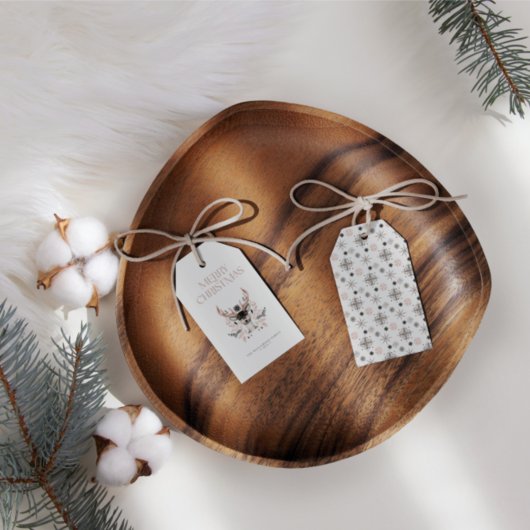 Minimale Waterverf Labels met prettige kerstcadeau Cadeaulabel