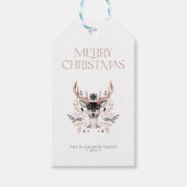 Minimale Waterverf Labels met prettige kerstcadeau Cadeaulabel (Voorkant)