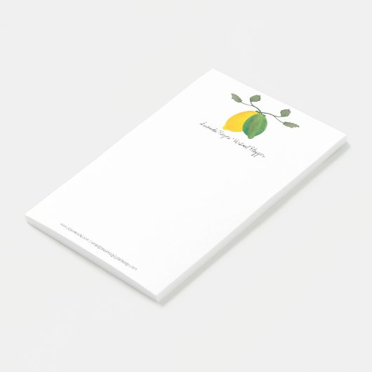 Minimale Waterverf Limoen en Lemon Limoncillo Post-it® Notes (Schuin)