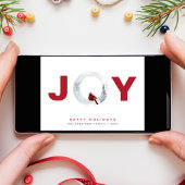 Minimale Waterverf met Joy Red Kardinaal Kerstmis Feestdagenkaart