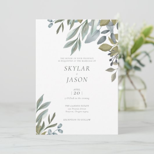 Minimale Waterverf met leboog Kaart (Staand voorkant)