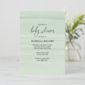 Minimale waterverf Mint groen baby shower Kaart (Staand voorkant)