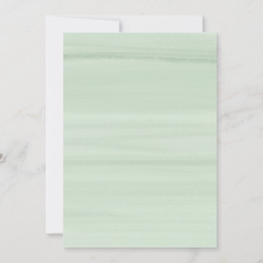 Minimale waterverf Mint groen baby shower Kaart (Achterkant)