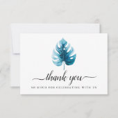 Minimale Waterverf Monstera Leaf Dank u kaart (Voorkant)