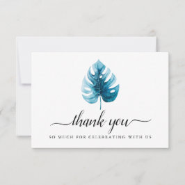 Minimale Waterverf Monstera Leaf Dank u kaart