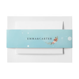 Minimale Waterverf Ocean Blue Wedding Uitnodigingen Wikkel