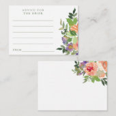 Minimale Waterverf Oranje Floral Advice voor Bride Informatiekaartje (Voorkant / Achterkant)