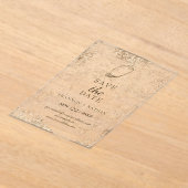 Minimale Waterverf Oyster Beach Bewaar de datum Acryl Uitnodigingen (Laagn)