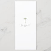 Minimale Waterverf Palmboom Trouwmenu Menu (Achterkant)