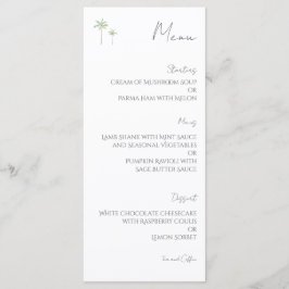 Minimale Waterverf Palmboom Trouwmenu Menu