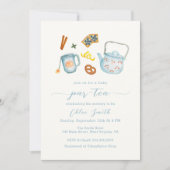 Minimale Waterverf Par-Tea Baby shower Kaart (Voorkant)