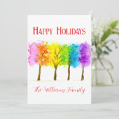 Minimale Waterverf Pine Trees Feestdagenkaart (Staand voorkant)