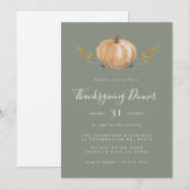 Minimale Waterverf Pompoen Halloween Sage Groen Kaart (Voorkant / Achterkant)