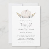 Minimale Waterverf pompoenbladeren Thanksgiving Kaart (Voorkant)