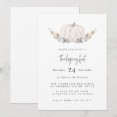 Minimale Waterverf pompoenbladeren Thanksgiving Kaart (Voorkant / Achterkant)