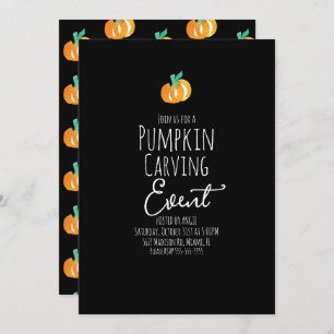 Minimale Waterverf Pumpkin Carving Party Event Kaart