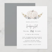 Minimale Waterverf Pumpkin Gold Leaf Friendsgiving Kaart (Voorkant / Achterkant)