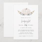 Minimale Waterverf Pumpkin Gold Leaf Friendsgiving Kaart (Voorkant / Achterkant)